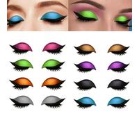 4 Pair Lazy Eye Shadow Eyelash Patch, 2-in-1 Reusable Eye Makeup Stickers with False Lashes & Shadow, Makeups Stencils Sticker for All EyeShapes, for Party, Prom (8Pair Mixed Pack)