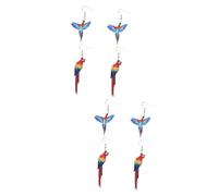 4 Pairs Bird Wedding Jewelry Girl Decor Parrot for Women Vintage Ear Christmas Earrings Birds Drop Dangle Acrylic Women's Pigeon Fashion