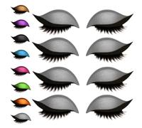4 Pairs Lazy Eye Shadow Eyelash Patch, Eye Shadow Eyelashes Makeup Stickers, 2-in-1 Reusable Eye Makeup Stickers with False Lashes & Shadow (#6)
