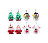 4 Pairs Of Led Christmas Earring Decor Cartoon Light Up Earring for Girl Xmas Lady