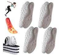 4 Pairs Soft Elastic Breathable Shoe Insoles, Memory Foam Insoles, 4d Cloud Technology Insole-Super Soft Comfort Insoles, Insoles Breathable Shock Absorption (4Pairs-Gray,39-40)