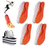 4 Pairs Soft Elastic Breathable Shoe Insoles, Memory Foam Insoles, 4d Cloud Technology Insole-Super Soft Comfort Insoles, Insoles Breathable Shock Absorption (4Pairs-Orange,35-36)