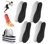 4 Pairs Soft Elastic Breathable Shoe Insoles, Memory Foam Insoles, 4d Cloud Technology Insole-Super Soft Comfort Insoles, Insoles Breathable Shock Absorption (4Pairs-Black,39-40)