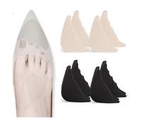 4 Pairs Toe Filler Inserts Adjustable Toe Plug Reusable Shoe Filler for Too Big Shoes for Women Men Unisex Pumps Flats Sneakers - Black + Beige
