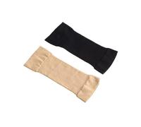 4 Pairs Womens Arm Shaper Compression Sleeves, Slimming for Upper Arms (Skin + Black)