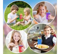 4 pajitas de silicona reutilizables y válvula de mordida para botella de agua de vaso de 15 oz