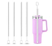 4 pajitas de Stanley Cup Tumbler, cepillo de limpieza para pajitas de té Stanley, sin BPA, mango antideslizante (compatible con 6-12 mm de diámetro)