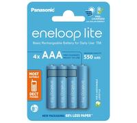 4 PANASONIC eneloop Lite AAA batteries Eco Recargable 4BL HR03 1.2V 550mAh Nuevo