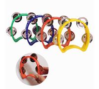 4 panderetas portátiles de doble fila, portátil, montable, ligera, de media luna, kit de batería de mano de media luna para músicos, cantantes y bandas