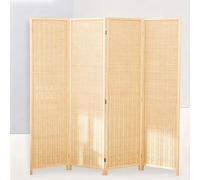 4-Panel, 5-Panel, Biombo Divisor De Habitación De Bambú, Divisor De Pared Decorativo, Pared Temporal con Bisagras Dobles, Adecuado For Cafetería/salón De Té(180x50cm/71x19.7in,4-Panel)