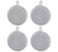 4 Paños De Cocina Redondos De Doble Cara, Paños De Limpieza Húmedos Y Secos, Paños De Cocina Multiusos, Estropajos De Cocina, Cepillo Suave Para Fregar, Cepillo Para Limpiar Platos