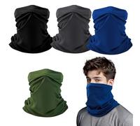 4 pañuelos multifuncionales, bufanda tubular de malla elástica, transpirable, elástica, resistente al viento, calentador de cuello, calentador de cuello, protección solar, pañuelo de secado rápido