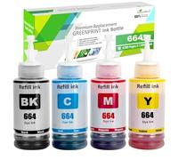 4 Paquete T664 664 (T6641 T6642 T6643 T6644) Compatible Botellas de Tinta Para ET-2500 ET-2550 ET-2600 ET-2650 ET-3600 ET-4500 ET-4550 ET-14000 ET-15000 L100 L110 L200 L210 L350 L355 L455 L555