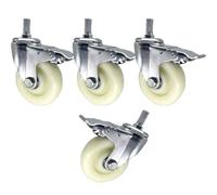 4 Paquete Universal Industrial Ruedas M14 vástago roscado Giratorio Ruedas de alta resistencia Muebles Rueda con Freno Antideslizante resistente al desgaste (Color : Con Freno, Tamaño : 100mm)