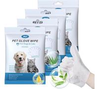 [4 paquetes/24 toallitas] Toallitas de guante espesadas para mascotas, toallitas desechables de limpieza, desodorizantes e hipoalergénicas, ideales para la limpieza y cuidado diario de gatos y perros