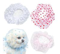 4 paquetes antiescavenging Mesh Dog Muzzle with Love Heart Pattern | Transpirable Adjustable Soft Fabric for Small Large Dogs 1-10 kg | Prevent Eating Biting Grooming Cat Friendly Pet Basket