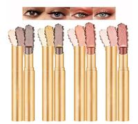 4 paquetes de 3 colores gradiente de sombra de ojos, larga duración, resistente al agua, sombra de ojos cremosa, mate Shimmer a prueba de crease-proof Glitter Highlighter Stick, Eye Shadow Pen Set for