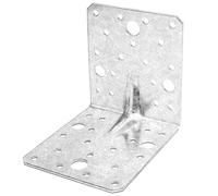 4 paquetes de 4 soportes de ángulo de acero en L de 90 grados resistentes con conector de unión de diseño de costilla de refuerzo para estantes de madera, muebles, madera, 2 mm de grosor, carga máxima de 10 kg