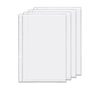 4 Paquetes de Carpetas de Plástico A4 con 4 Agujeros para Recibos y Billetes (Bolsillo, A4)