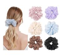 4 paquetes de coleteros suaves de gran tamaño, coleteros grandes de organza, coleteros grandes de verano, coleteros grandes de gasa gigante, coleteros extragrandes para mujeres y niñas