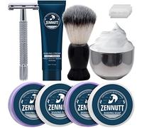 4 paquetes de jabón de afeitar con cuenco de afeitar, cepillo de afeitar, crema de afeitar, juego de regalo Unqiue para hombre para relleno de calcetines de Navidad para él, novio, papá, adulto,