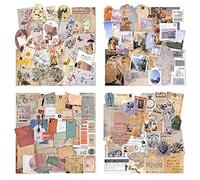 4 paquetes de papel de patrón vintage Papel decorativo para álbumes de recortes con pegatinas de una cara en varios tamaños para hacer tarjetas arte y manualidades envoltura de regalos (Romantic)
