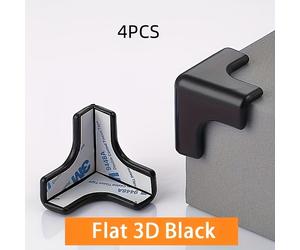 4 paquetes de protectores de bordes y esquinas de plástico, protección de 3 lados - Cojines de esquina de seguridad para muebles, mesas, chimeneas - Protectores de parachoques