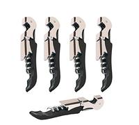4 paquetes de sacacorchos profesional para camarero, juego de abridores de vino, actualizado con bisagras de acero inoxidable resistente para camareros de restaurante, sommelier, camareros (negro 4