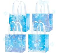 4 paquetes invierno copo nieve bolsas regalo fiestas vacaciones oferta bolsas con asas para cumpleaños navidad tierra invernal