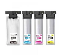 4 Paquetes T11n Tinta Cartridges B C M Y Colors 11N1 11N2 11N3 11N4 Tinta de reemplazo para impresoras compatibles Funciona con Modelos EP-C800RDW EM-C800RDWE