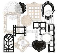 4 Paquetes Vintage Scrapbook Recorte Doily Marco de Ventana Decorativo Cámara Película Deco Papel para Hacer Tarjetas DIY Álbum de Fotos Cuaderno Scrapbooking Hecho a Mano (Silence)
