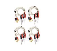 4 Par Cable de Clip de de Enchufe Plátano Aislado Baja Resistencia Terminal de Medidor de Prueba de Plomo de Sonda Kelvin Nuevo