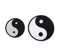 4 parches de costura bordados Yin Yang chino taoísmo símbolo parche hierro sobre apliques insignia para ropa, sombreros, mochilas, vaqueros, reparación, accesorios de decoración