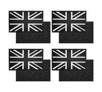 4 parches de tela con bandera británica, color negro, para vaqueros, rodillas, decoración, para niños y adultos