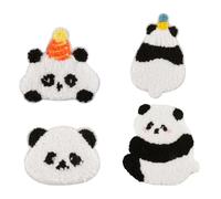4 parches de tela de panda fáciles de aplicar y quitar, ideales para proyectos de manualidades creativas, suministros de reparación de ropa
