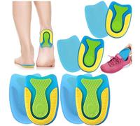 4 Parejas Almohadillas para el Talón Plantillas para Espolón Calcáneo Plantillas Ortopédicas de Gel para Aliviar la Fascitis Plantar, Pinchazos en el Talón (S + L)