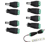 4 Pares 12V Conector de Alimentación DC Macho Hembra,5.5mm x 2.1mm DC Power Jack Conector Adaptador,2 Pin Enchufe Macho Socket Hembra Set Conector Terminal de Tornillo DC para CCTV Cámara LED Strip