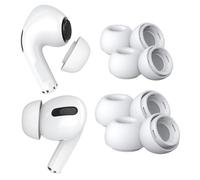 4 Pares Almohadillas de Repuesto para AirPods Pro Gen 1&2 de MMOBIEl - Almohadillas de Silicona con Orificio Reductor Ruido, Caja Almacenamiento Portátil y Ajustan Al Estuche Carga - 2xS, 2xM - Blanco