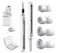 4 Pares Almohadillas para Airpods Pro y Airpods Pro 2 con Orificio para ReduccióN de Ruido, 3 in 1 Kit de Limpieza para Airpods, Tapones de Silicona de Almacenamiento PortáTil- XS/S/M/L