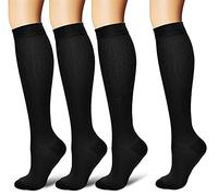 4 Pares Calcetines de compresión para Mujeres y Hombres 20-25 mmHg es el Mejor Graduado atlético, Correr, Volar, Viajar, Enfermeras EU 35-39