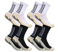 4 Pares Calcetines de Fútbol, Calcetines Deportivos Antideslizantes, Transpirables Desodorante Calcetines para Fútbol, Baloncesto, Ciclismo, Running, Yoga, Trekking