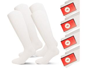 4 pares - Calcetines de invierno para hombre, fabricados en Italia, calcetines de lana para hombre, ajuste perfecto al pie y a la pierna - Calcetines largos para hombre, Color blanco crema., 43-46