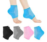 4 Pares Calcetines de Talón Gel, Taloneras Silicona, Almohadilla Talon Ergonomía, Protector Talon Comodidad, Taloneras Silicona para la Fascitis Plantar, Espolones Tacón, Alivia el Dolor de Talón