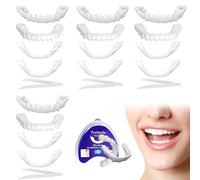 4 pares Carillas Dentales Ajustables para Cubrir Dientes Picados Dentadura Postiza Perfecta Dientes Postizos Temporales Dentaduras Postizas Ajustables Carillas Dentales Protesis Dental Grapas Dentales