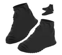 4 Pares Cubrezapatos Impermeables, Silicona Cubre Zapatos Antideslizantes, Cubiertas de Zapatos Reutilizables, Funda Cubre Calzado para Caminos Fangosos Lluvia Nieve (Negro)
