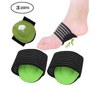 4 pares de almohadillas de compresión acolchadas para arco de apoyo, cojines de alivio de pies para fascitis plantar, arcos caídos, espuelas del talón, problemas de pies para hacer ejercicio, caminar, correr, hombres y mujeres