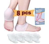 4 pares de almohadillas de silicona para talón, almohadillas de gel para fascitis plantar, dolor de talón, espolones óseos, tendinitis de Aquiles, para hombres y mujeres