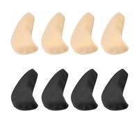 4 pares de almohadillas para dedos de tacón alto, plantillas de esponja, plantillas grandes, almohadillas para el antepié que alivian el dolor para zapatos de punta (negro + color piel)