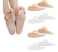 4 pares de almohadillas para dedos en martillo, corrección de dedos en martillo, dedos en martillo, corrección de dedos en garra, para reducir el dolor y la fricción, para mujeres y hombres (blanco,
