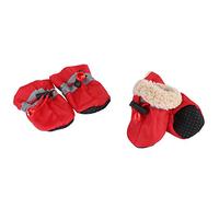 4 Pares de Botas de Goma para Perros Pawz, Protectores de Almohadillas para Perros con Suela Antideslizante de Verano, Botas para Mascotas con Correa Reflectante, adecuadas para (5)